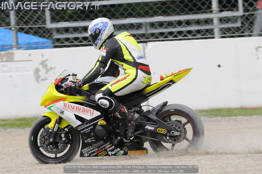 2009-05-09 Monza 3680 Superstock 600 - Free Practice - Giuliano Gregorini - Yamaha YZF R6
